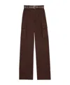 Saint Laurent Logo-embroidered Trousers In Red
