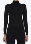 Saint Laurent Cassandre Wool Turtleneck Sweater Clothing In Black