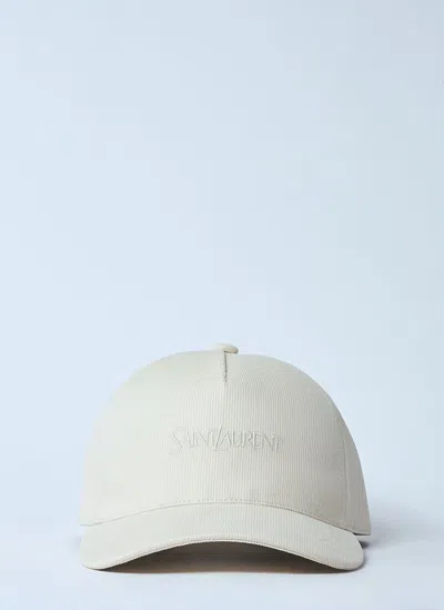 SAINT LAURENT LOGO EMBROIDERY BASEBALL CAP