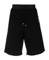 Saint Laurent Logo Cotton Shorts In Black