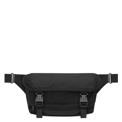 Saint Laurent Logo Embroidery Nylon Crossbody Bag In Black