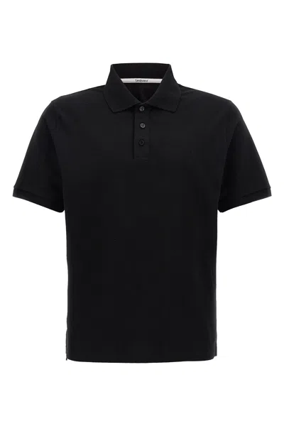 Saint Laurent Logo Embroidery Polo Shirt In Black