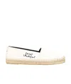 Saint Laurent Logo Embroidery Straw Shoes In White