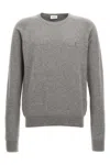 Saint Laurent Logo Embroidery Sweater In Gray