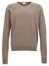 Saint Laurent Logo Embroidery Sweater In Brown