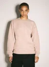 Saint Laurent Cotton Logo Sweatshirt In Beige