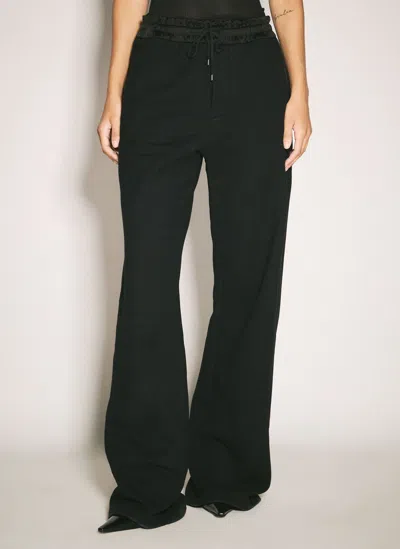SAINT LAURENT LOGO EMBROIDERY TRACK PANTS