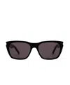 Saint Laurent Logo-engraved-arm Cat-eye Sunglasses In Black
