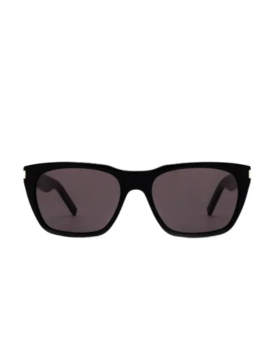 Saint Laurent Logo-engraved-arm Cat-eye Sunglasses In Black
