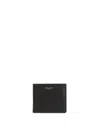 Saint Laurent Logo Engraved Bifold Wallet In Nero