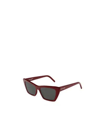 Saint Laurent Logo-engraved Cat-eye Frame Glasses In Black