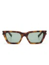 Saint Laurent Logo-engraved Cat-eye Sunglasses In Braun
