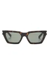 Saint Laurent Logo-engraved Cat-eye Sunglasses In Brown