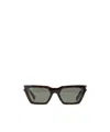 Saint Laurent Logo-engraved Cat-eye Sunglasses In Gray
