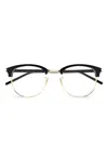 Saint Laurent Logo Engraved Glasses In Black