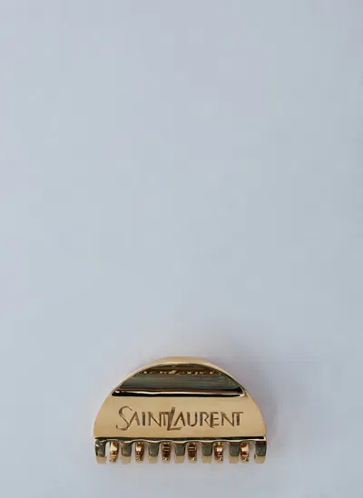 SAINT LAURENT LOGO ENGRAVED HAIR CLIP