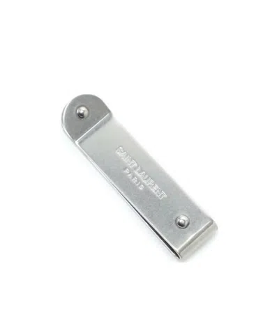 Saint Laurent Logo Engraved Money Clip In White