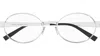 Saint Laurent Logo-engraved Oval-frame Glasses In White