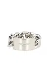 Saint Laurent Logo-engraved Ring In Metallic