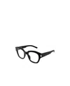 Saint Laurent Logo-engraved Square-frame Glasses In Black