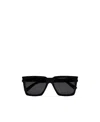 Saint Laurent Logo-engraved Square-frame Sunglasses In Black