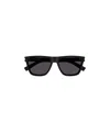Saint Laurent Logo-engraved Square-frame Sunglasses In Black