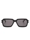 Saint Laurent Logo-engraved Square-frame Sunglasses In Schwarz