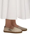 Saint Laurent Embroidered Espadrilles In Canvas Beige In White