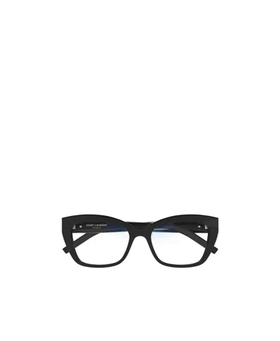 Saint Laurent Logo Flat Mirror In Black