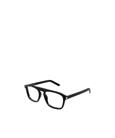 Saint Laurent Logo Flat Mirror In Black