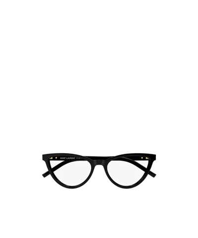Saint Laurent Logo Flat Mirror In Black