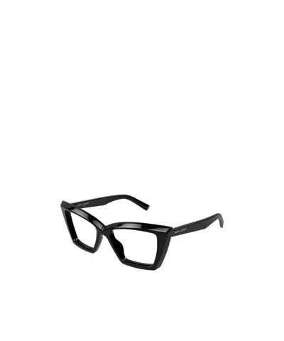 Saint Laurent Logo Flat Mirror In Black