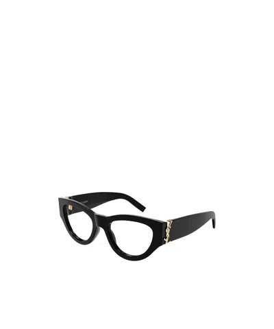 Saint Laurent Logo Flat Mirror In Black