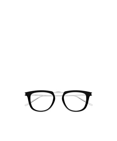 Saint Laurent Logo Flat Mirror In Black