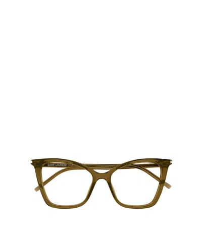 Saint Laurent Logo Flat Mirror In Brown