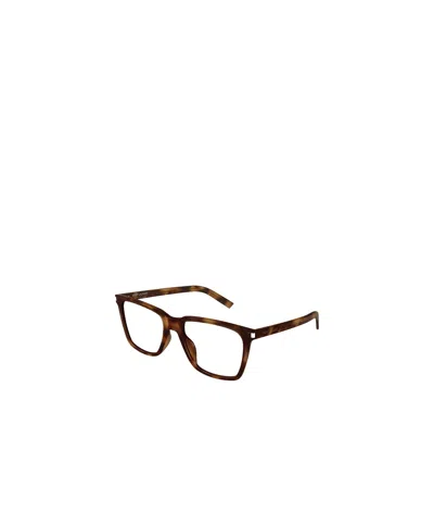 Saint Laurent Logo Flat Mirror In Brown