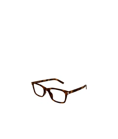 Saint Laurent Logo Flat Mirror In Brown