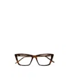 Saint Laurent Sl 737ica Thin Opt-003 Havana-havana-transparent In Brown