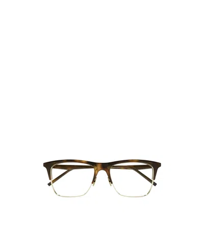 Saint Laurent Logo Flat Mirror In Green