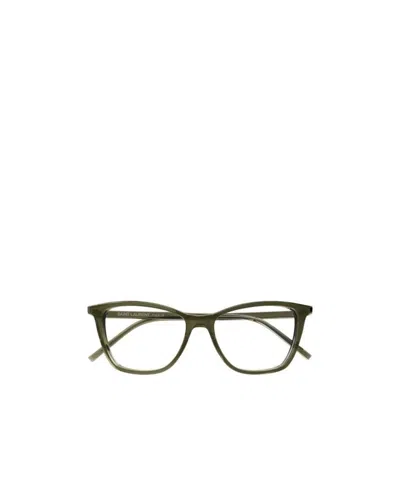 Saint Laurent Logo Flat Mirror In Green