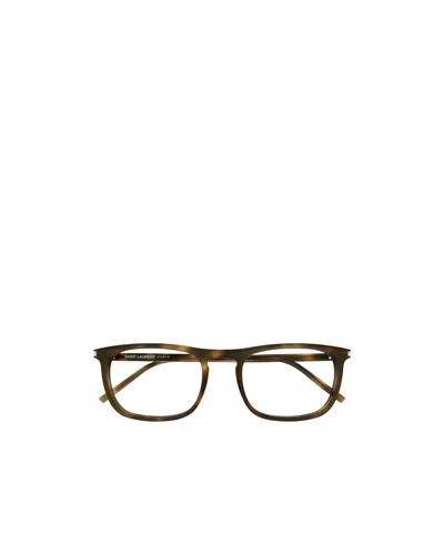 Saint Laurent Logo Flat Mirror In Green