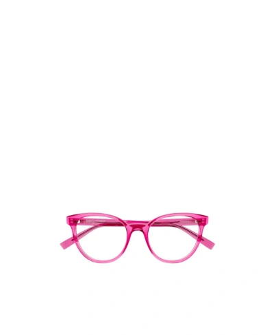 Saint Laurent Logo Flat Mirror In Pink