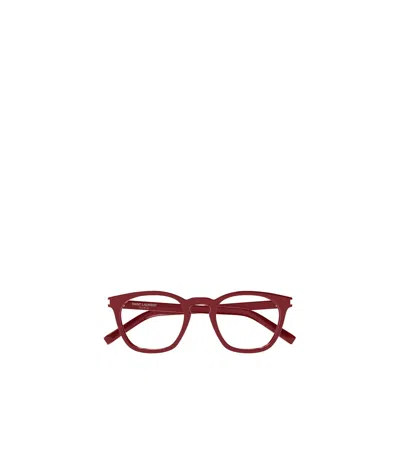 Saint Laurent Logo Flat Mirror In Red