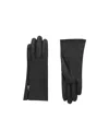 Saint Laurent Cassandre Leather Gloves In Black