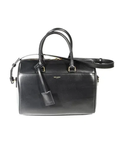 Saint Laurent Logo Handbag In Black