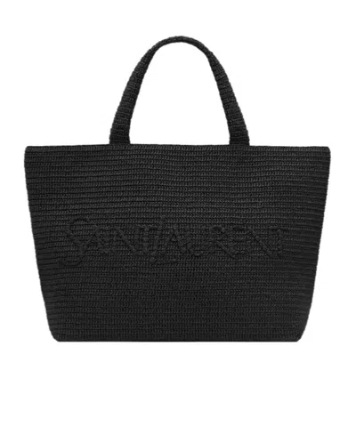 Saint Laurent Logo Handbag In Black