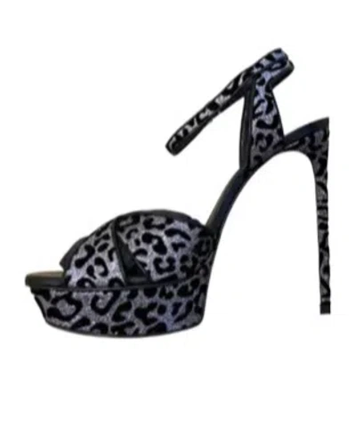 Saint Laurent Logo High-heeled Sandals In Black