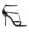 Saint Laurent 100mm Cassandra Leather Sandals In Black