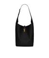 Saint Laurent Logo Hobo Bucket Bag In Black