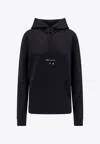 Saint Laurent Logo Hooded Sweatshirt In Black